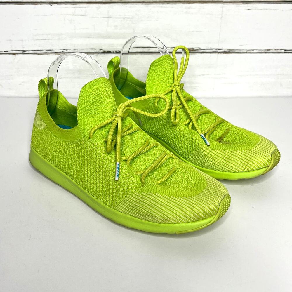 Native Shoes Size 9 Apollo Mercury Liteknit Sneakers Neon Green Light Athletic